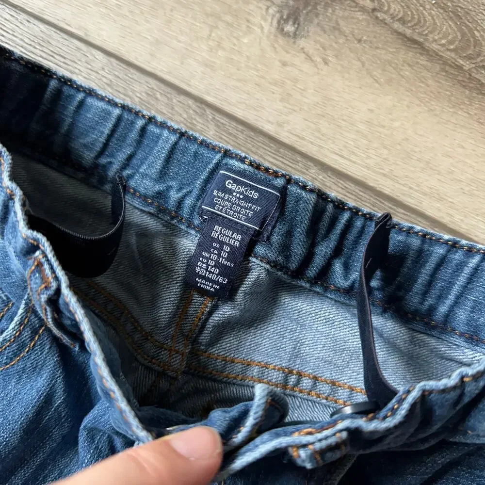 Gap Boys Size 10 Slim Straight Jeans - Adjustable Waist